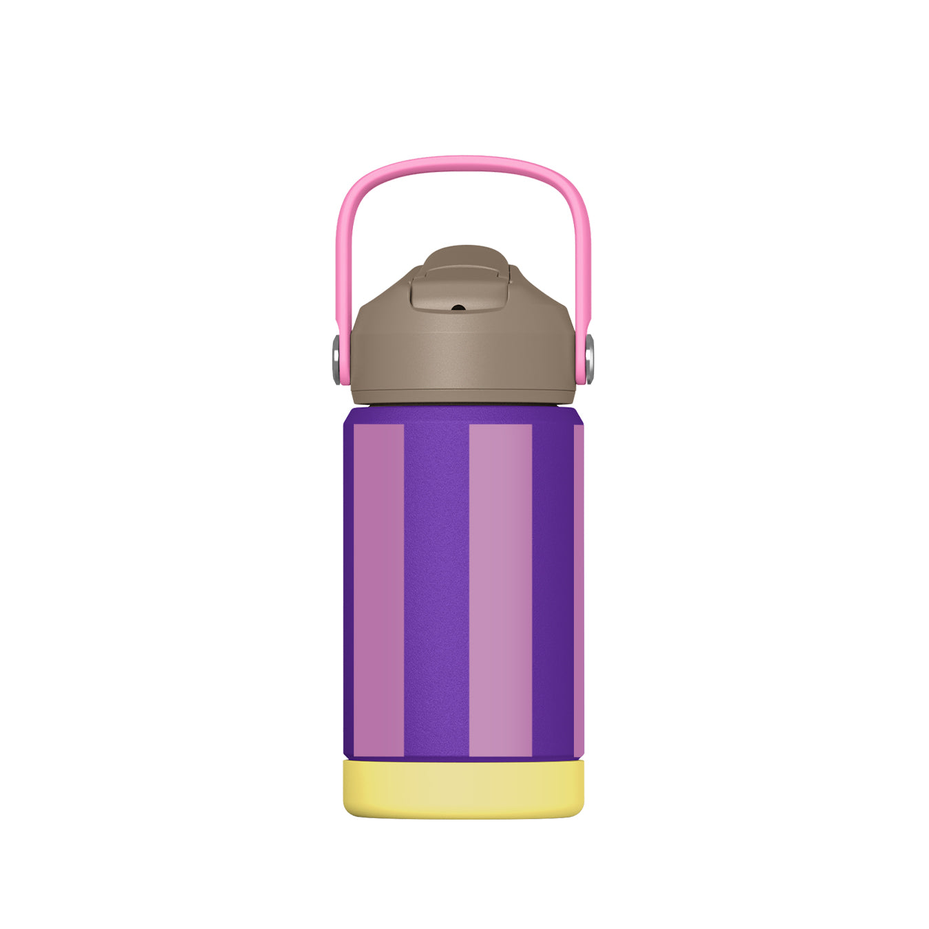 Trinkflasche STRIPES 350 ml Thermoflasche lila/flieder mit aufklappbarem Mundstück, Trinkhalm und Griff