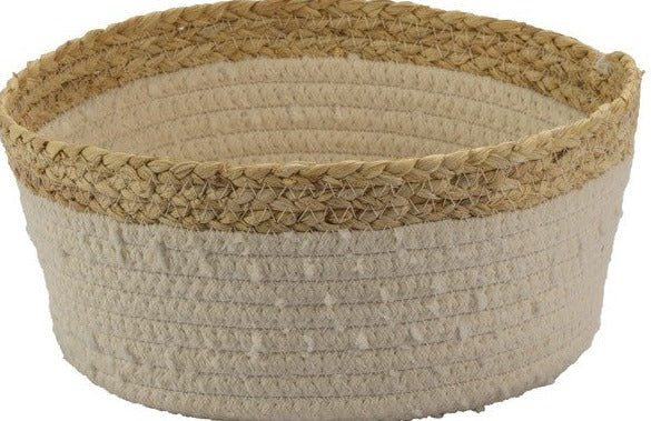 Korb groß rund weiß natur | Aufbewahrung OSO | 22x13 cm | HOME SOCIETY - WOHNACCESSOIRES | www.luiseundfritz.de