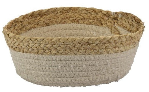 Korb rund weiß natur | Aufbewahrung OSO | medium 19x9 cm | HOME SOCIETY - WOHNACCESSOIRES | www.luiseundfritz.de