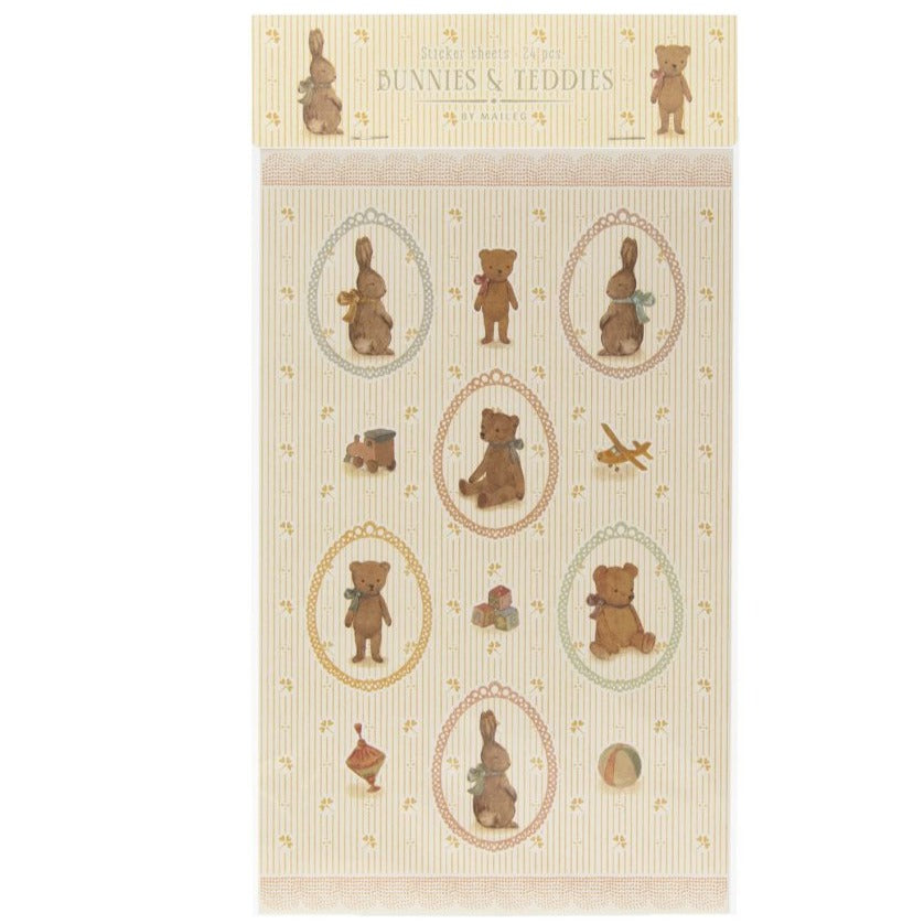 Maileg Aufkleber STICKER SHEET Bunny Teddy verschiedene Motive dieses Produkt findest du hier im Shop bei Luise und Fritz - Abb: Maileg-aufkleber-sticker-sheets-teddy-bunny-luiseundfritz.de-15-2700-00