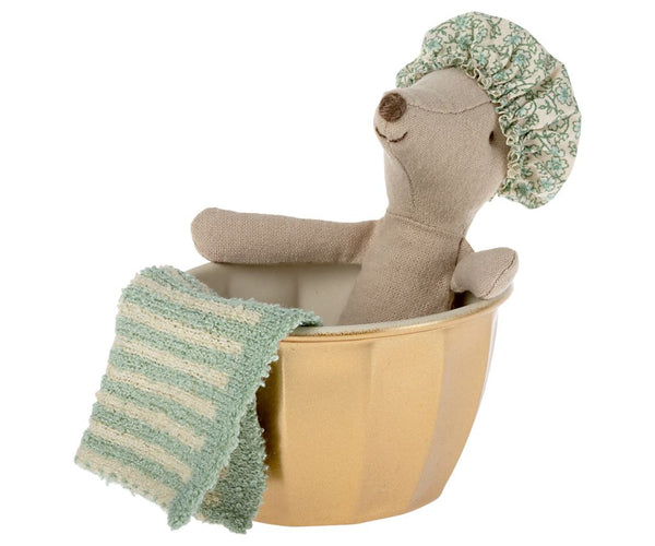 Maileg - Maileg Bademaus WELLNESS MOUSE | big Sister mit Wanne Badehaube und Handtuch | www.luiseundfritz.de