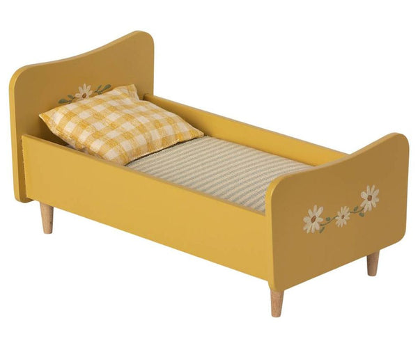 Maileg - Maileg Bett Holzbett gelb WOODEN BED Gr. mini | Bärenbett Hasenbett Puppenbett | www.luiseundfritz.de