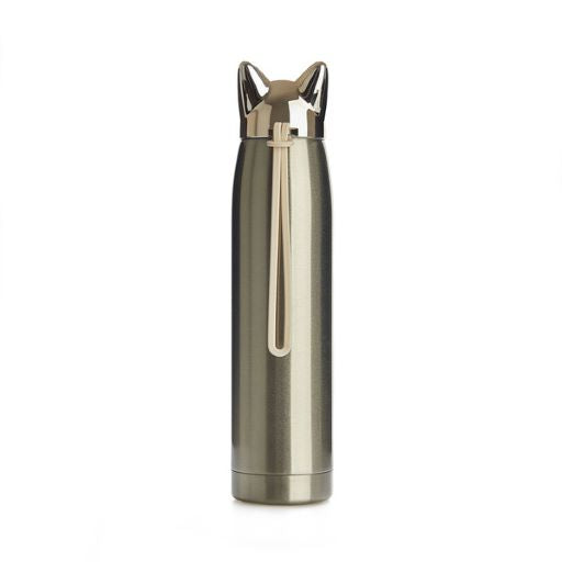 Balvi - Thermosflasche CAT 320 ml gold | Isolierflasche doppelwandig Edelstahl | www.luiseundfritz.de