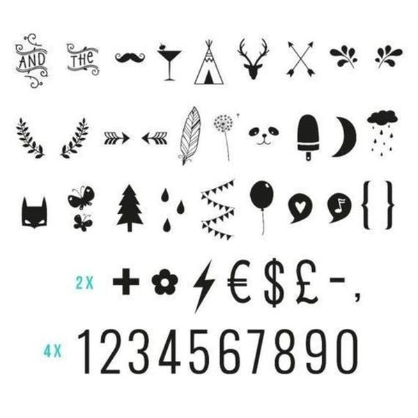 a little lovely company | NUMMERN-SYMBOLE SET 85 Stück für Lightb -  | www.luiseundfritz.de