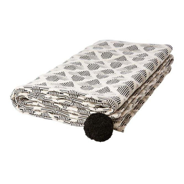 Affari - Affari Plaid Decke GUSTAV gewebt | 200x130 cm | Tischdecke schwarz natur | www.luiseundfritz.de