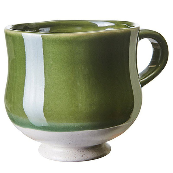 Affari Tasse LEO Kaffeebecher Keramikbecher groß grün beige 10x10 cm | 400 ml - GESCHIRR, BESTECK | www.luiseundfritz.de