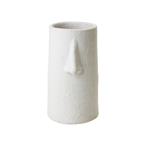 Affari Vase MARGARETHA weiß 30 cm | Dekovase Gesicht Skulptur Terracotta - WOHNACCESSOIRES | www.luiseundfritz.de
