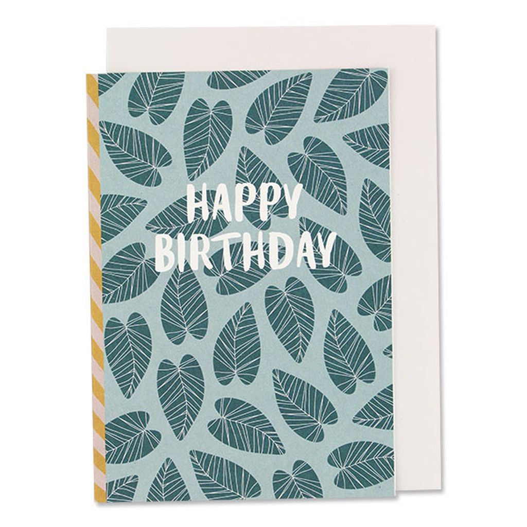 Klappkarte HAPPY BIRTHDAY Grußkarte mit Umschlag Recyclingpapier AVA YVES dieses Produkt findest du hier im Shop bei Luise und Fritz - Abb: grusskarte-klappkarte-blaetter-2250-ava-luiseundfritz.de