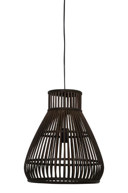 Lampe | Hängelampe braun | Rattan | medium 37x43 cm | moderner Boho Look -  | www.luiseundfritz.de