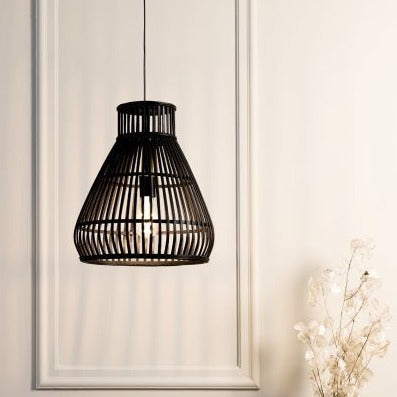 Lampe RATTAN Hängelampe dunkelbraun medium 37x43 cm Nordic Boho