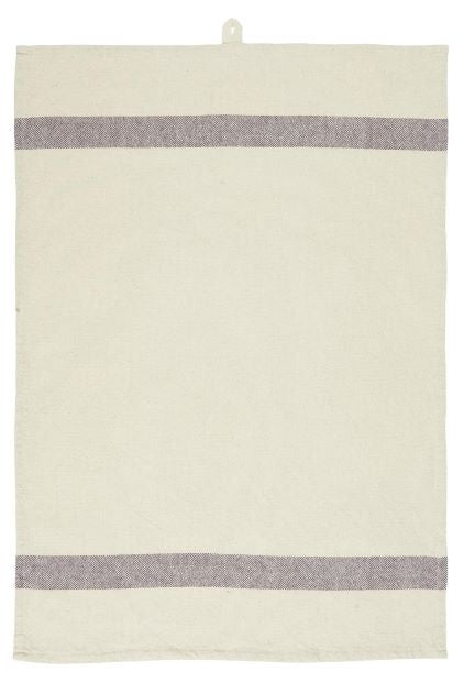 Ib Laursen Geschirrtuch NATUR LAVENDEL Blockstreifen am Ende | 50x70 cm | Baumwolle - HEIMTEXTILIEN | www.luiseundfritz.de
