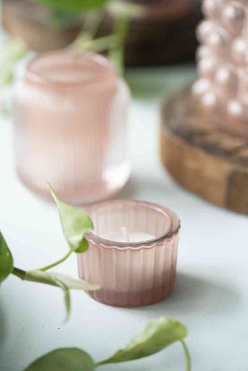 rosafarbene teelichthalter aus glas bei luiseundfritz.de