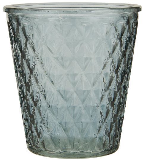 Ib Laursen Teelichthalter Karomuster blaugrün Glas | 10,5x9,5 cm | Windlicht - WOHNACCESSOIRES | www.luiseundfritz.de