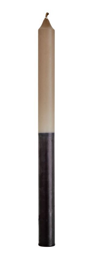 Madam Stoltz Kerze taupe black TWO TONE CANDLE | 29,5 cm | zweifarbige Leuchterkerze - KERZEN, DUFTKERZEN | www.luiseundfritz.de