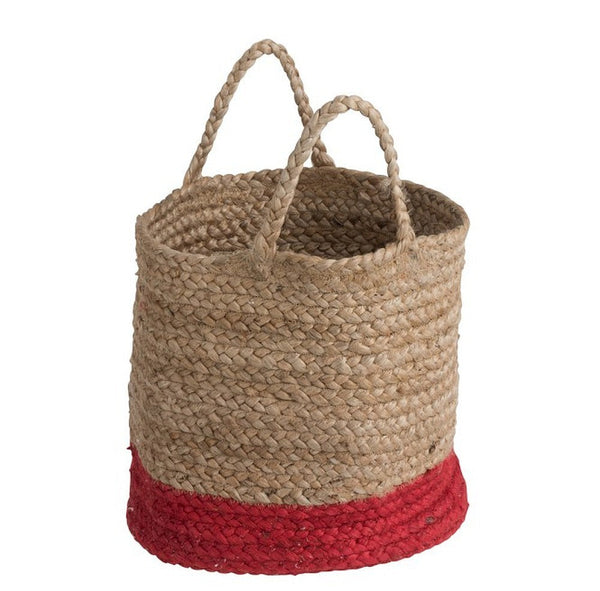 Korb Aufbewahrung JUTE BASKET rot natur Übertopf ca. 28 x 30 cm - -  | www.luiseundfritz.de