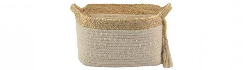Korb medium weiß natur | Aufbewahrung VIVIR | 36x21x18 cm | HOME SOCIETY - WOHNACCESSOIRES | www.luiseundfritz.de