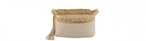 Korb weiß natur | Aufbewahrung VIVIR Boho | 31x18x16 cm | HOME SOCIETY - WOHNACCESSOIRES | www.luiseundfritz.de