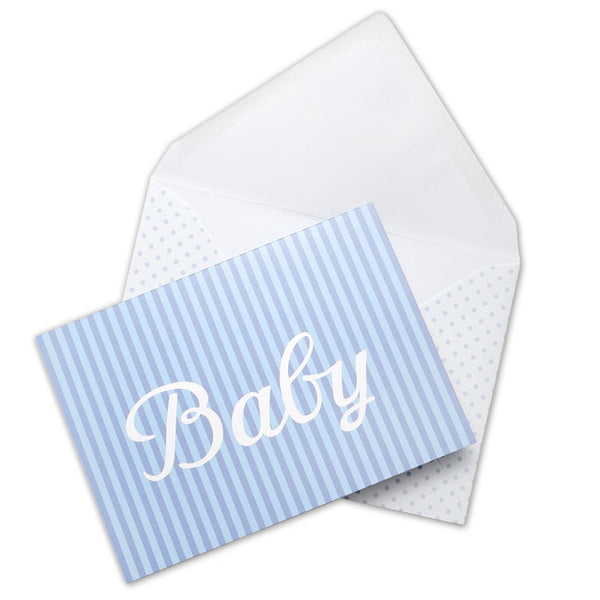 Glückwunschkarte Klappkarte BABY blau mit Umschlag Foto: krima & isa® -  | www.luiseundfritz.de