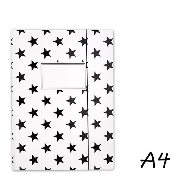 Sammelmappe STERNE schwarz weiß Mappe STARS black DIN A4 | krima & isa® - PAPETERIE | www.luiseundfritz.de