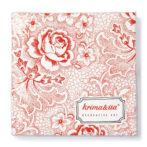 Servietten ROSENROT | 20 Stück dreilagige Papierservietten | krima & isa® - HAUSHALT | www.luiseundfritz.de