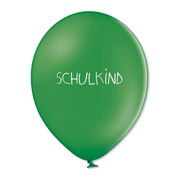 AVA & YVES - Luftballons 12 x SCHULKIND grün für die Einschulungsparty | 100% Naturkautschuk | AVA & YVES | www.luiseundfritz.de