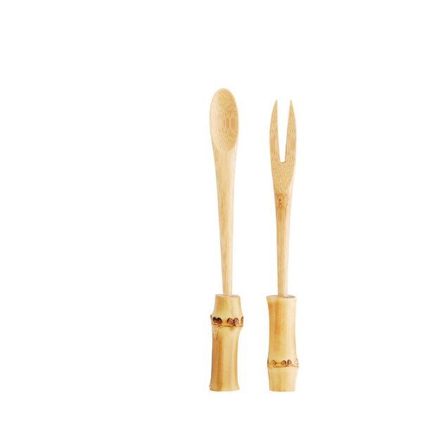 Madam Stoltz Bambus LÖFFEL + GABEL 2,90 € 16 cm | natur Boho Style - GESCHIRR, BESTECK | www.luiseundfritz.de