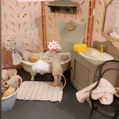 PHENOFICE Puppenhaus Miniaturküche 1/12 - Mit Herd & Waschbecken