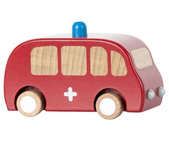 Maileg - Maileg Feuerwehrauto WOODEN FIRE TRUCK 11x5x6 cm | Holzauto mit Rückzug | www.luiseundfritz.de