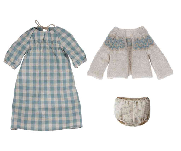 Maileg Hasenkleidung Größe 4 Bekleidungsset bestehend aus Kleid, Jacke + Hose Puppenkleidung