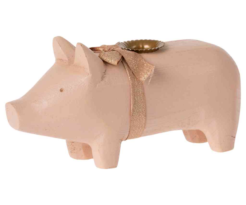 Kerzenhalter Schwein rosa Glücksschwein Advent