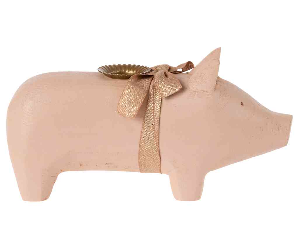 Kerzenhalter Schwein rosa Glücksschwein Advent