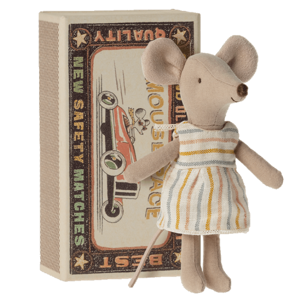 Maileg - Maileg Maus in Schachtel | große Schwester BIG SISTER IN BOX | mit Kleid + Bettwäsche  kaufen bei luiseundfritz.de