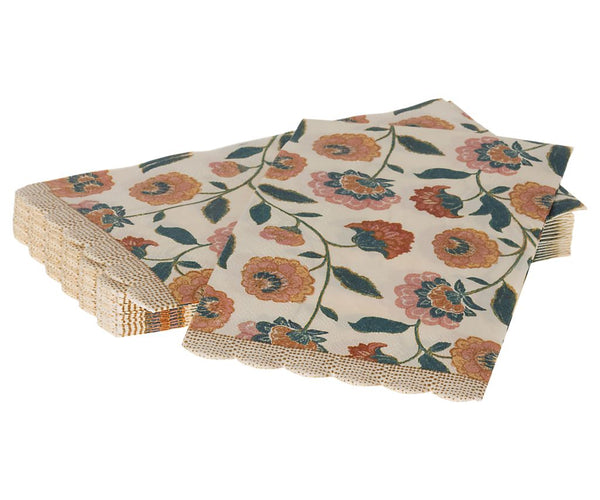 Maileg - Maileg Servietten MARGIE 16 St. Pack. | Vintage Flower Motiv | FSC Tissue | www.luiseundfritz.de