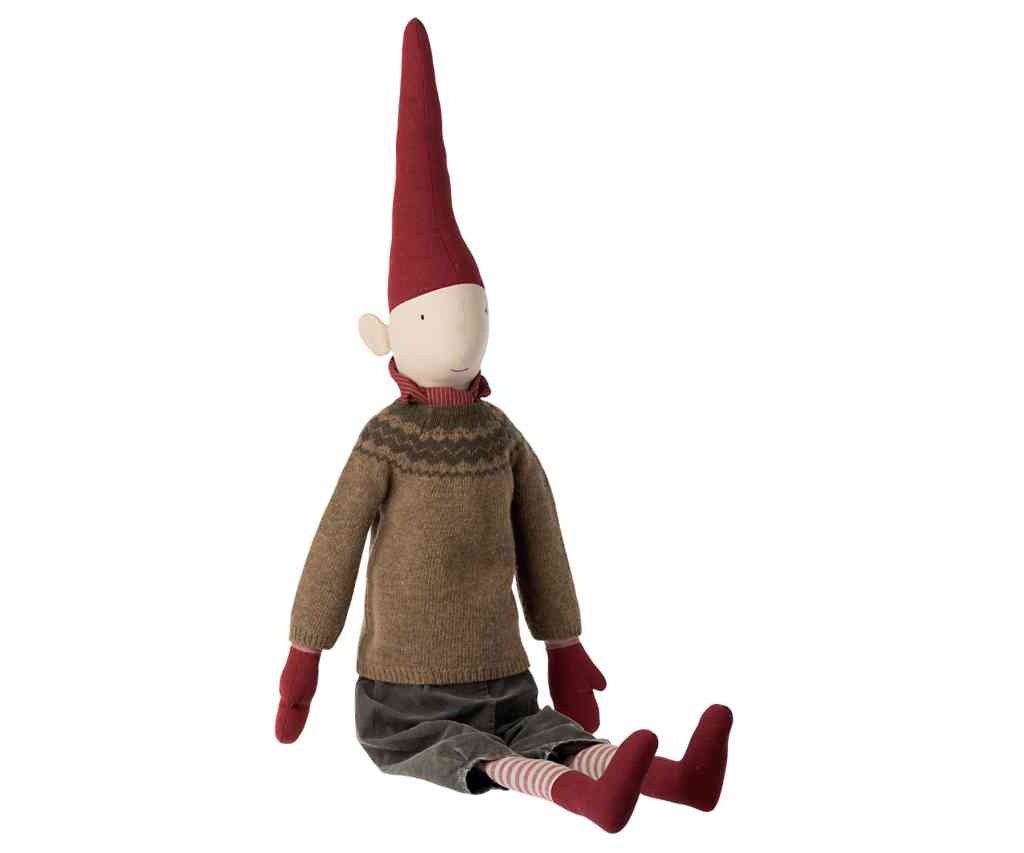 Maileg Wichtel mega Pixy 105 cm ☆ Stoffpuppe GUNVALD Winterdeko Nisse