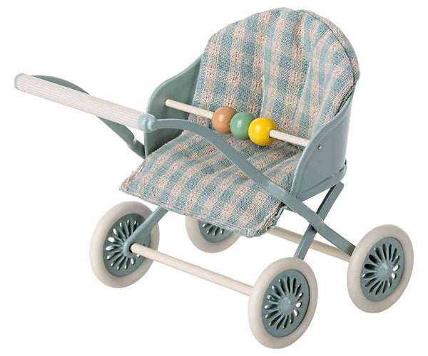 maileg kinderwagen für mäusebabies in der farbe minze, erhältlich bei www.luiseundfritz.de
