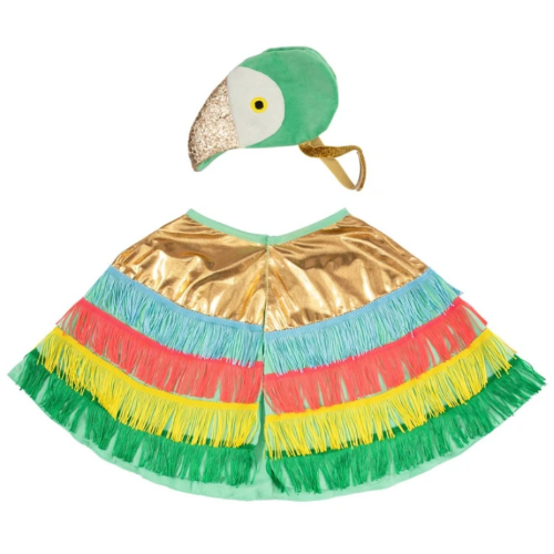 Meri Meri PAPAGEI Kinder-Kostüm Dress Up Set Rainbow Parrot | ca. 3 bis 6 Jahre , Einheitsgröße Umhang erhältlich bei www.luiseundfritz.de
