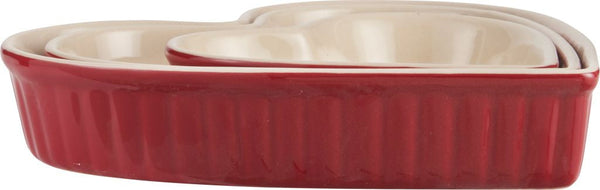 Ib Laursen - Ib Laursen MYNTE Backform HERZ strawberry | groß 21x22 cm | Steingut rot | www.luiseundfritz.de
