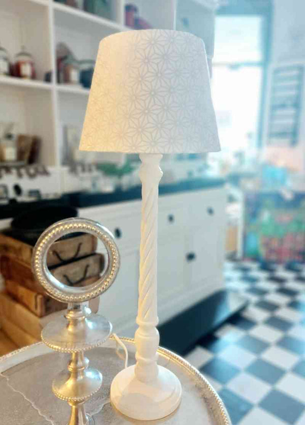 Nordika - Lampenfuß ALVA Landhausstil weiß gedreht Holz | ca. 49x13 cm | Nordika  kaufen bei luiseundfritz.de