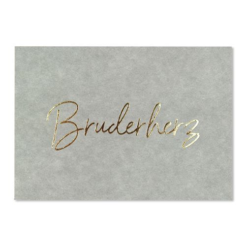 Postkarte BRUDERHERZ Grußkarte Recyclingkarton mit Goldeffekt AVA -  | www.luiseundfritz.de