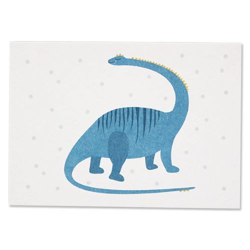 Postkarte DINOSAURIER blau Grußkarte Holzschliffpappe AVA & YVES. -  | www.luiseundfritz.de