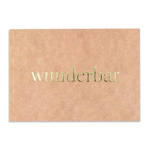 Postkarte WUNDERBAR Grußkarte | Holzschliffpappe mit Goldeffekt | AVA & YVES -  | www.luiseundfritz.de