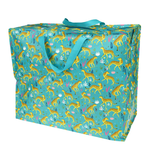 Riesentasche XXL Jumbobag CHEETAH | 55x48x28 | Aufbewahrung aus Recyclingmaterial - HAUSHALT | www.luiseundfritz.de
