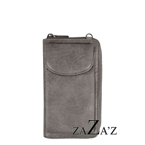 Geldbeutel anthrazit-metallic | MINI Tasche Smartphone Bag mit Geldbörse 2. W.| zaZa´z