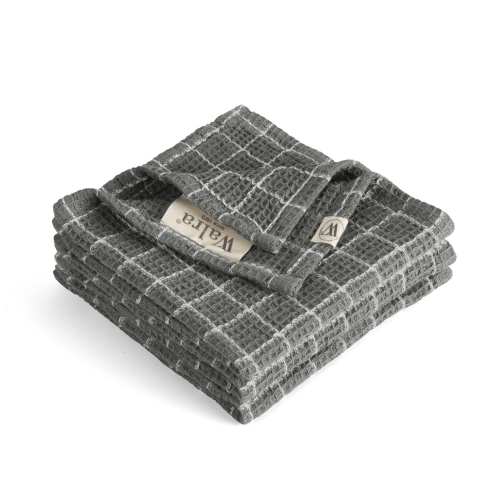 Küchentuch 3er Set Spültuch anthrazit DRY with CUBES Spüllappen 30x30 | Baumwolle Walra - HAUSHALT | www.luiseundfritz.de