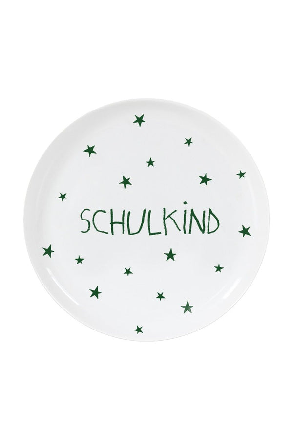 AVA & YVES - Teller SCHULKIND Porzellanteller weiß grün | 20 cm | Made in Germany | AVA & YVES | www.luiseundfritz.de
