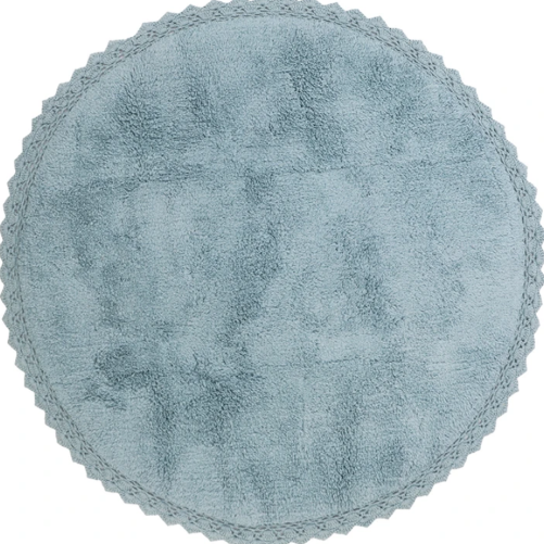 Nattiot - Teppich rund PERLA blau | rutschhemmend | waschbar | 110 cm | Baumwolle FAIR | Nattiot  kaufen bei luiseundfritz.de