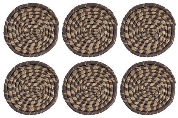 Untersetzer 6er Set NATURE Glasuntersetzer Schilf/Bambus ca. 10 cm | J LINE - HAUSHALT | www.luiseundfritz.de
