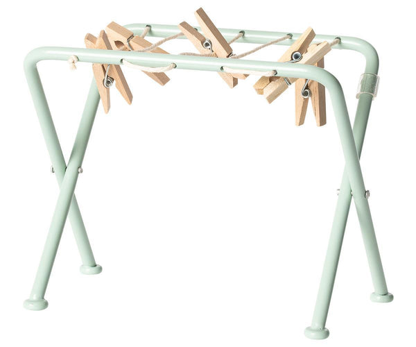 Maileg Wäscheständer LAUNDRY ♥ Metall blau | mit kleinen Holzklammern - SPIELZEUG | www.luiseundfritz.de